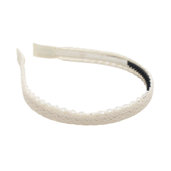 Halo Luxe Ivy Scalloped Lace Headband - Ivory