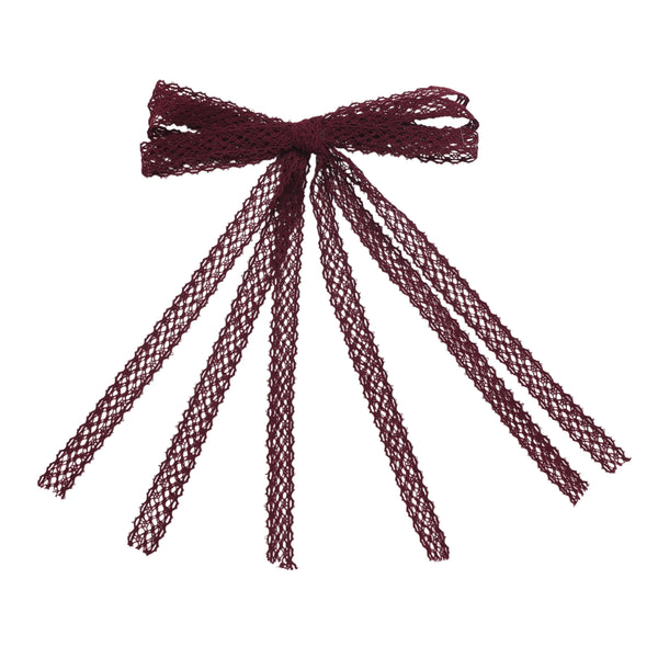 Halo Luxe Ivy Scalloped Lace Longtail Clip - Wine