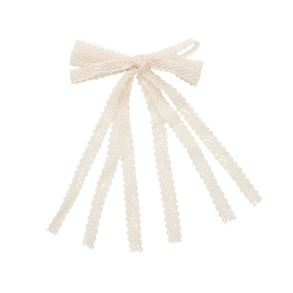 Halo Luxe Ivy Scalloped Lace Longtail Clip - Ivory
