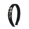Halo Luxe Josie Floral Embroidered Ribbed Knit Headband - Black