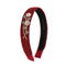 Halo Luxe Josie Floral Embroidered Ribbed Knit Headband - Red