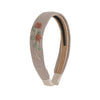 Halo Luxe Josie Floral Embroidered Ribbed Knit Headband - Tan