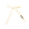 Halo Luxe Josie Floral Embroidered Ribbed Knit Longtail Clip - Cream
