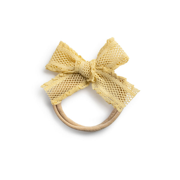 Halo Luxe Mae Lattice Lace Baby Headband - Yellow