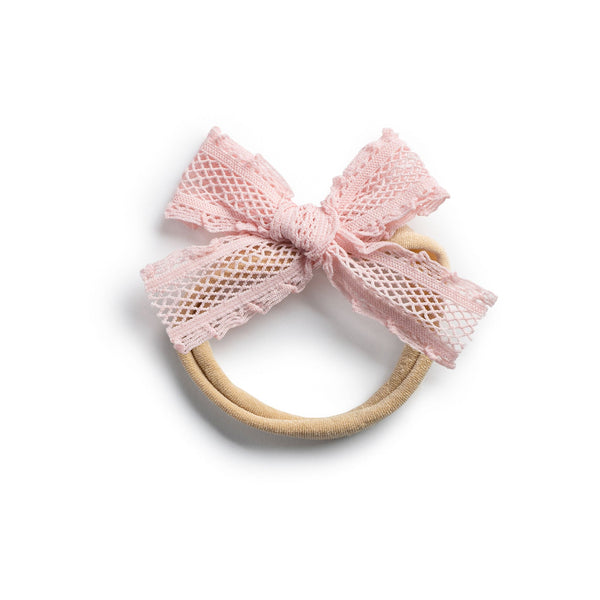 Halo Luxe Mae Lattice Lace Baby Headband - Pink