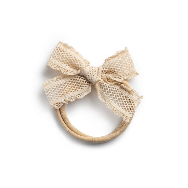 Halo Luxe Mae Lattice Lace Baby Headband - Beige