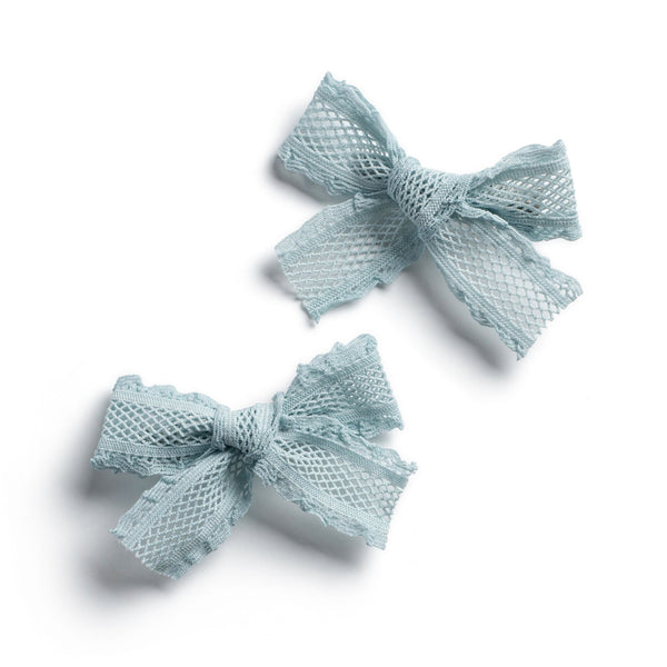 Halo Luxe Mae Lattice Lace Double Clip Set - Blue