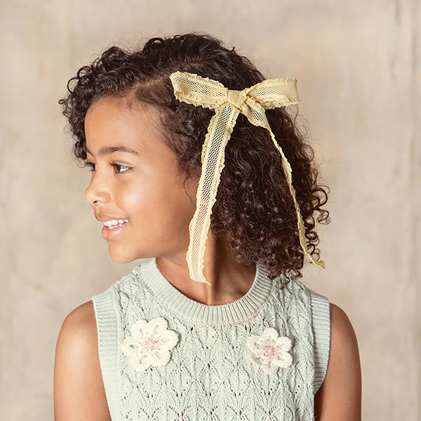 Halo Luxe Mae Lattice Lace Long Tail Clip - Lemon