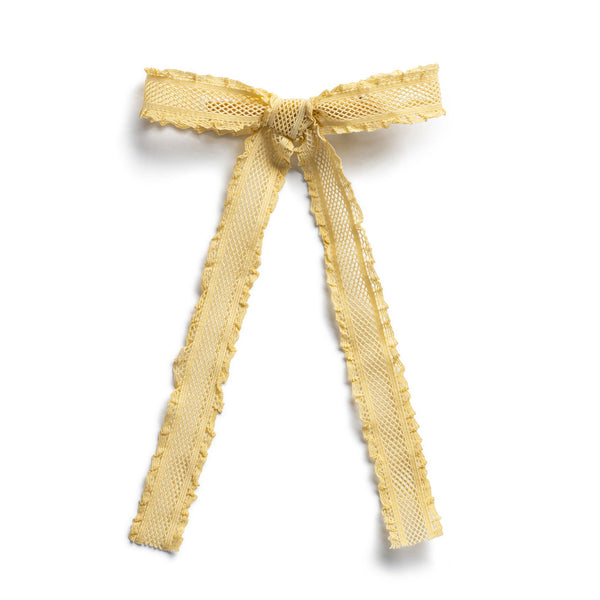 Halo Luxe Mae Lattice Lace Long Tail Clip - Yellow