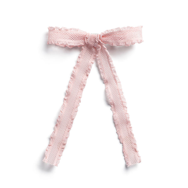 Halo Luxe Mae Lattice Lace Long Tail Clip - Pastel Pink