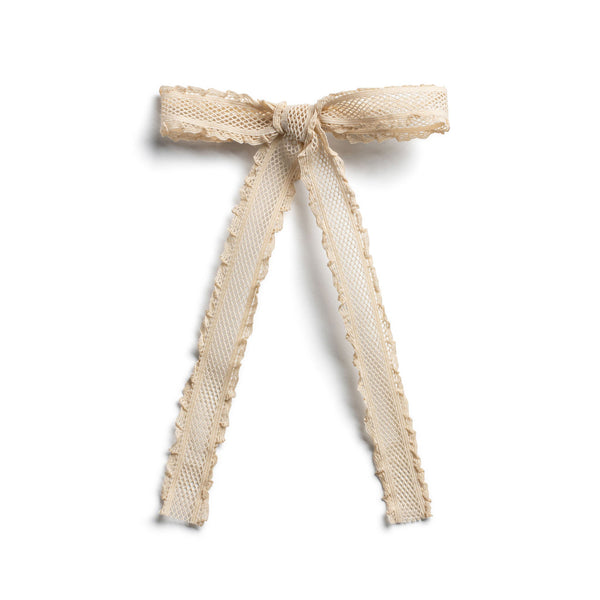Halo Luxe Mae Lattice Lace Long Tail Clip - Beige
