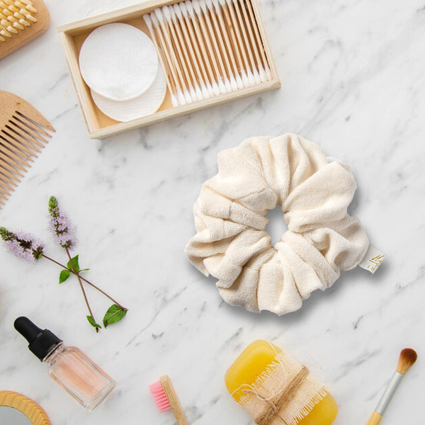 Halo Luxe Terry Scrunchie - Ivory