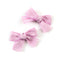 Halo Luxe Esmae Lace Trimmed Linen Double Clip Set - Purple