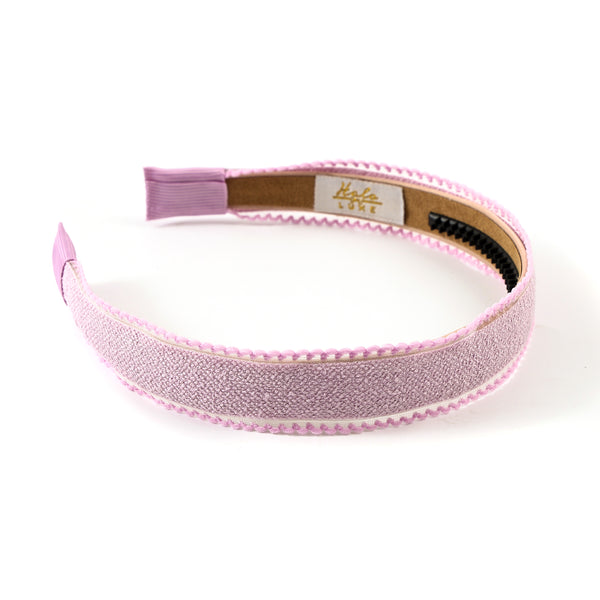 Halo Luxe Esmae Lace Trimmed Linen Headband - Purple