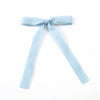 Halo Luxe Esmae Lace Trimmed Linen Bow Hair Clip - Light Blue