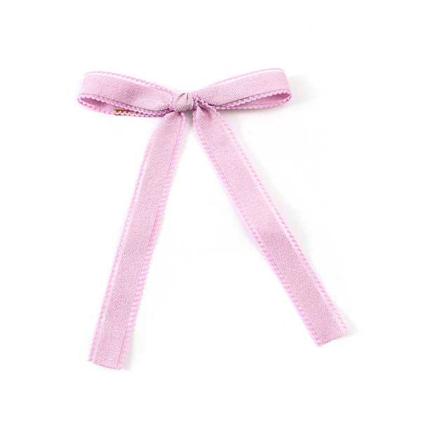 Halo Luxe Esmae Lace Trimmed Linen Bow Hair Clip - Purple