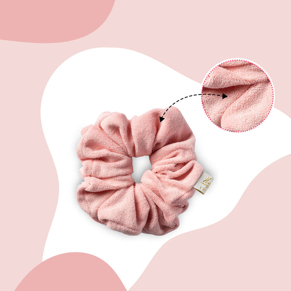 Halo Luxe Terry Scrunchie - Pink