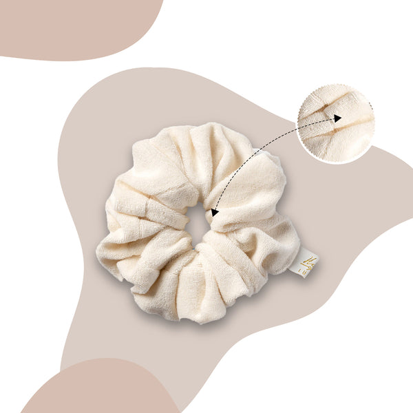 Halo Luxe Terry Scrunchie - Ivory
