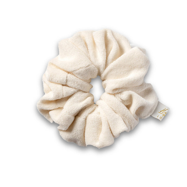 Halo Luxe Terry Scrunchie - Ivory