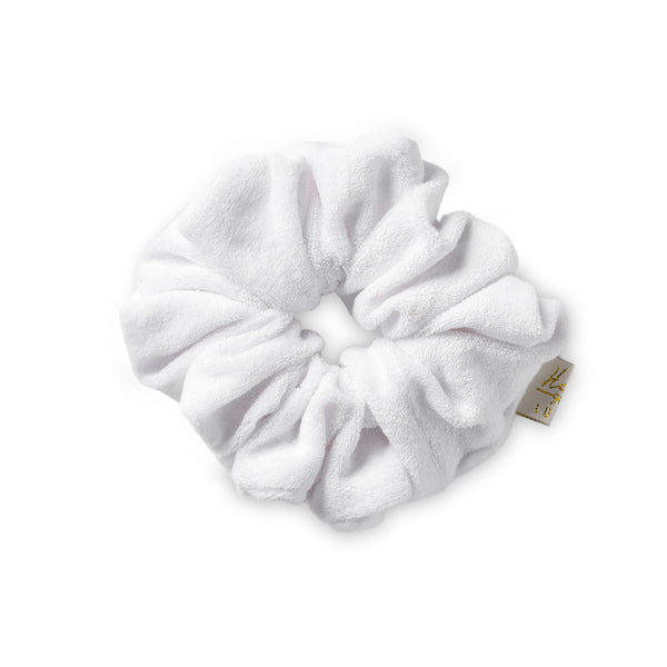 Halo Luxe Terry Scrunchie - White