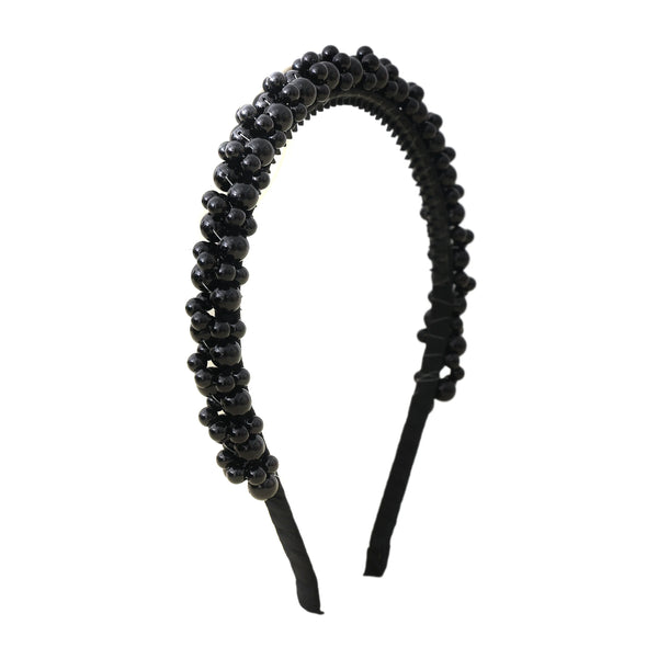 Halo Luxe Melody Pearl Cluster Headband - Black
