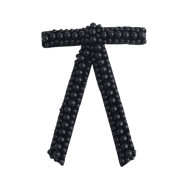 Halo Luxe Melody Pearl Cluster Longtail Clip - Black