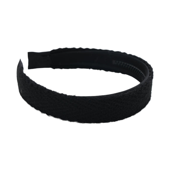 Halo Luxe Millie Textured Scalloped Edge Woolen Headband - Black