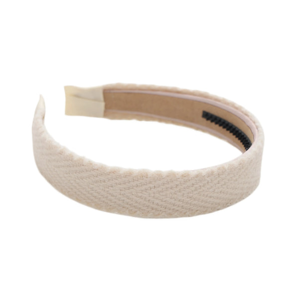 Halo Luxe Millie Textured Scalloped Edge Woolen Headband - Ivory