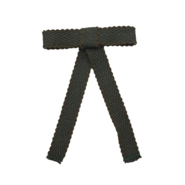 Halo Luxe Millie Textured Scalloped Edge Woolen Longtail Clip - Olive