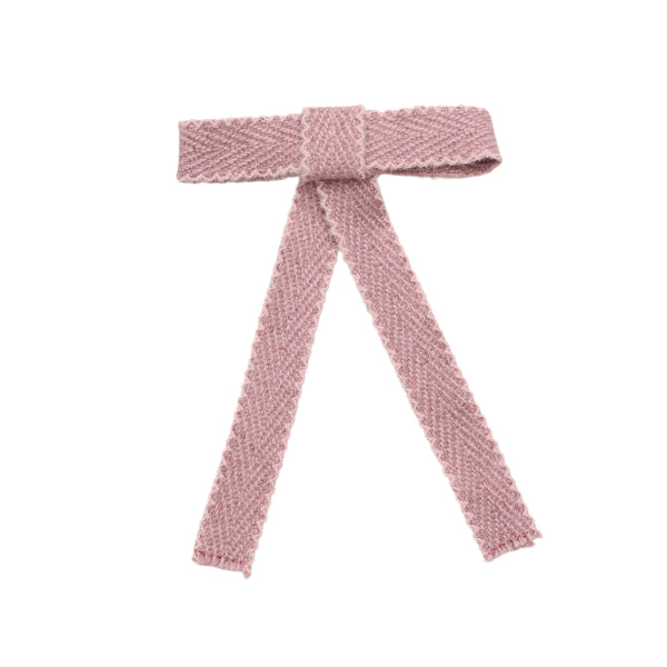 Halo Luxe Millie Textured Scalloped Edge Woolen Longtail Clip - Mauve