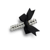 Halo Luxe Molly Double Strand Pearl Grosgrain Bow Clip - Black
