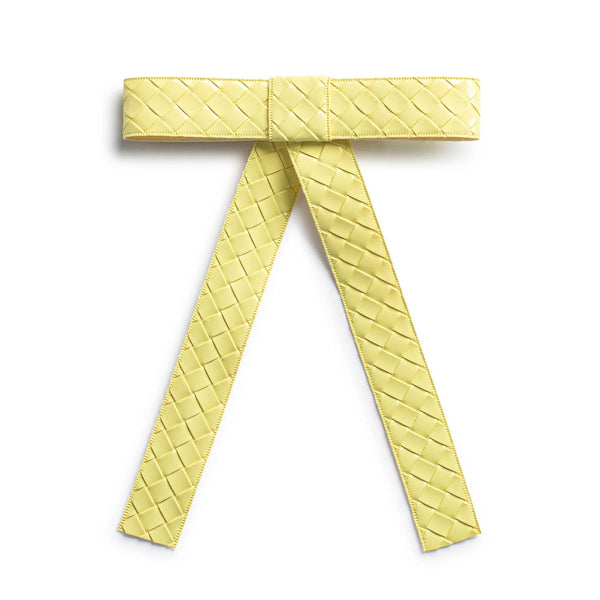 Halo Luxe Poppy Braided Woven Patent Clip - Yellow
