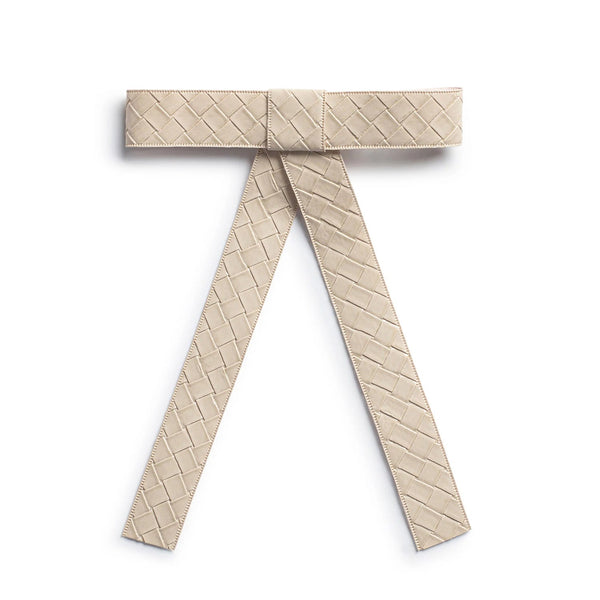 Halo Luxe Poppy Braided Woven Patent Clip - Beige
