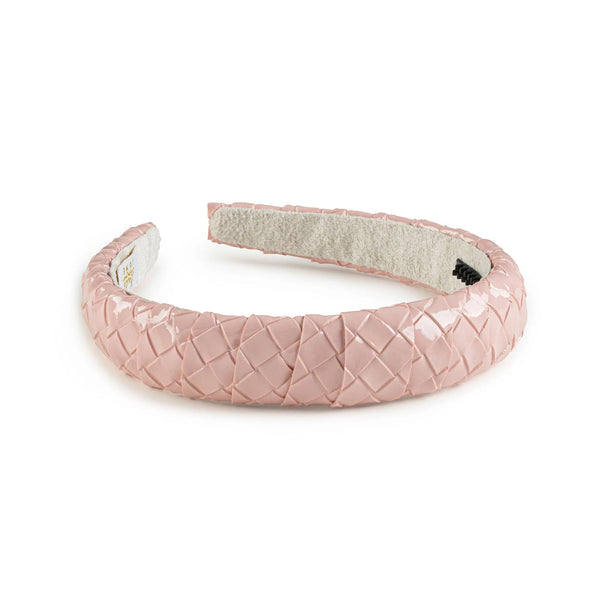 Halo Luxe Poppy Braided Woven Patent Headband - Pastel Pink