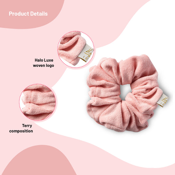 Halo Luxe Terry Scrunchie - Pink