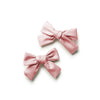 Halo Luxe Rosa Vintage Satin Double Bow Clips - Mauve