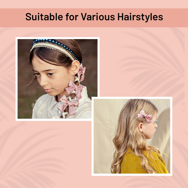 Halo Luxe Rosa Vintage Satin Double Bow Clips - Mauve