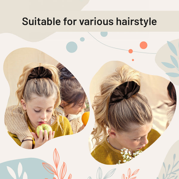Halo Luxe Rosa Vintage Satin Scrunchie - Chocolate