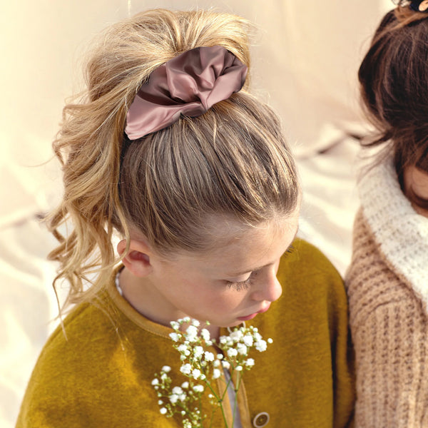 Halo Luxe Rosa Vintage Satin Scrunchie - Mauve