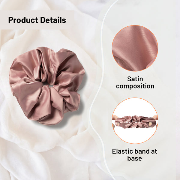 Halo Luxe Rosa Vintage Satin Scrunchie - Mauve