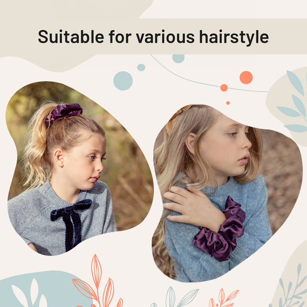 Halo Luxe Rosa Vintage Satin Scrunchie - Plum