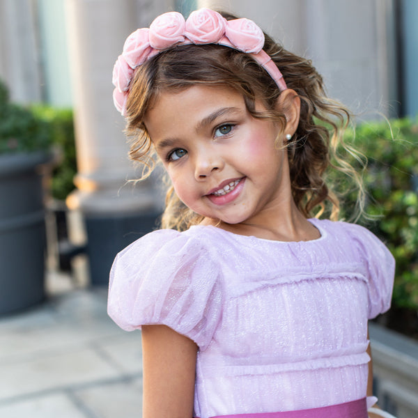 Halo Luxe Rosette Velvet Headband - Ballet Slipper