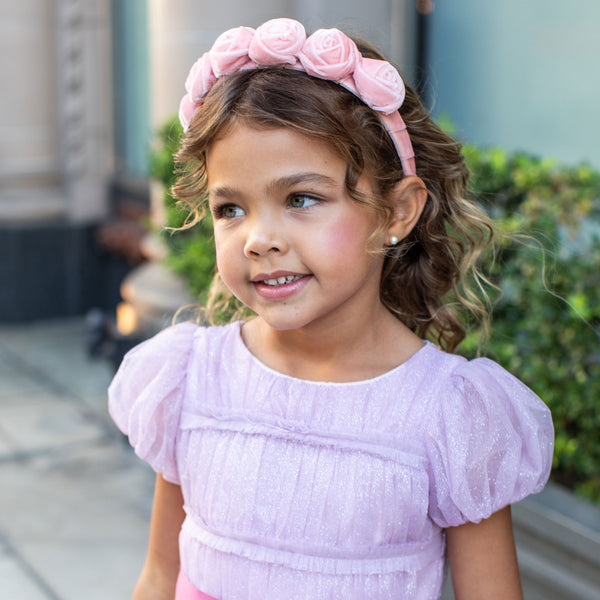 Halo Luxe Rosette Velvet Headband - Ballet Slipper