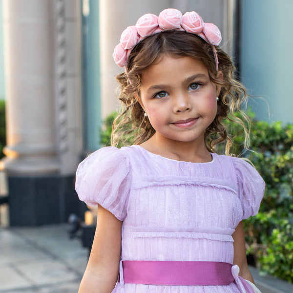 Halo Luxe Rosette Velvet Headband - Ballet Slipper