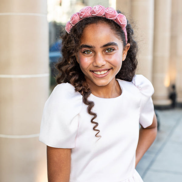 Halo Luxe Rosette Velvet Headband - Mauve
