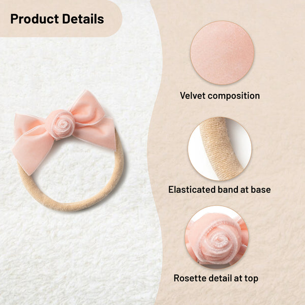Halo Luxe Rosette Velvet Baby Band - Ballet Slipper