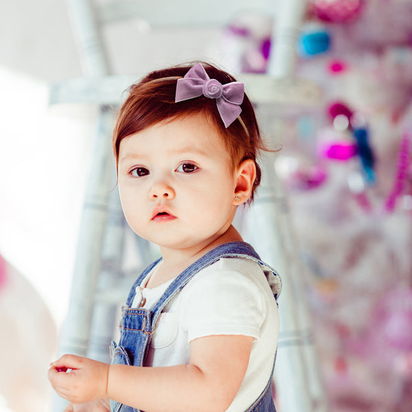 Halo Luxe Rosette Velvet Baby Band - Lavender