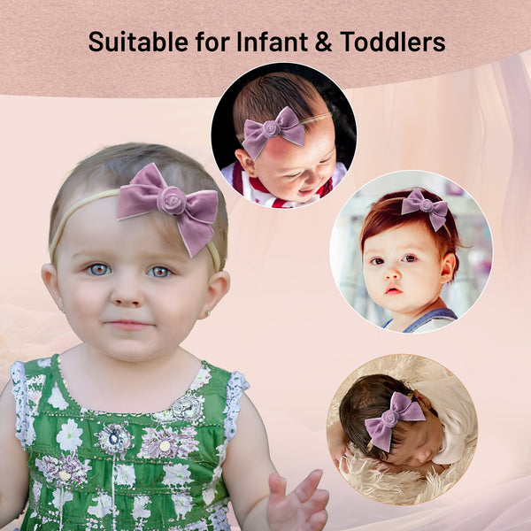 Halo Luxe Rosette Velvet Baby Band - Lavender