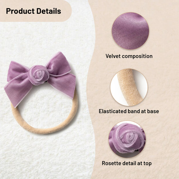 Halo Luxe Rosette Velvet Baby Band - Lavender