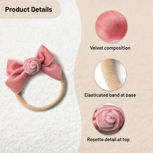 Halo Luxe Rosette Velvet Baby Band - Mauve